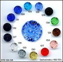 VINTAGE CUT GLASS BUTTONS 9 COLORS BTS124-38E / BTS124-38E