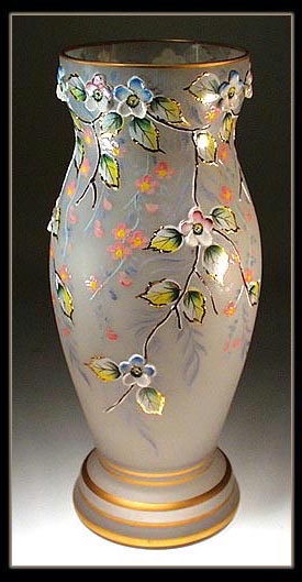 VINTAGE ENAMELED VASE CZECHOSLOVAKIA/ CG127