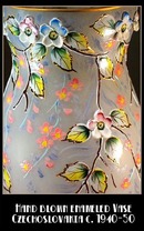 VINTAGE ENAMELED VASE CZECHOSLOVAKIA/ CG127