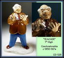 CZECH VINTAGE ART GLASS TEACHER FIGURINE /