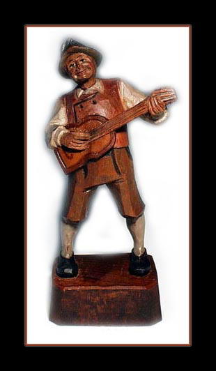 OLD HAND CARVED WOOD ANRI POLYCHROME FIGURINE MS51