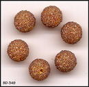 6 RARE VINT TOPAZ GLASS CORALENE BEADS 9mm #349