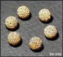 6 RARE VINT TOPAZ GLASS CORALENE BEADS 9mm #349