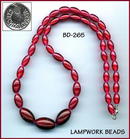 CZECH LAMPWORK BURGUNDY GLASS NECKLACE #265