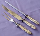 LARGE 3 PIECE VINTAGE CARVING SET STERLING