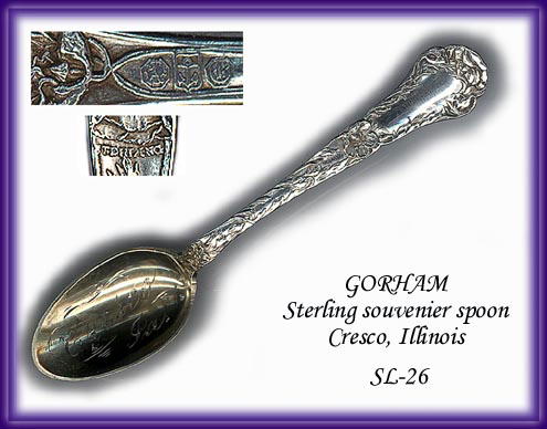 GORHAM VICTORIAN STERLING SPOON CRESCO, ILL SL026