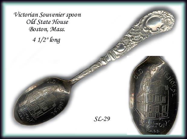 VICTORIAN SOUVENIR SPOON BOSTON, MASS. SL029