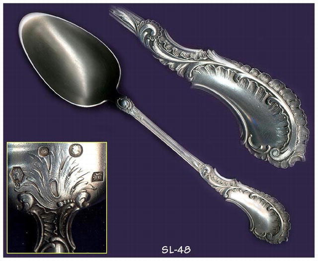 EXQUISITE DUTCH ROCOCO SILVER SERVING SPOON DSL52