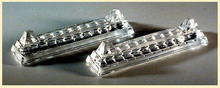 6 CZECH ART DECO STYLE CRYSTAL KNIFE RESTS