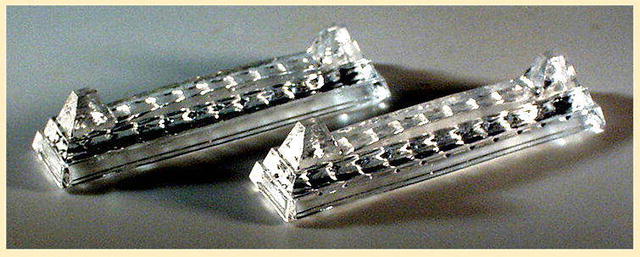 6 CZECH ART DECO STYLE PINK GLASS KNIFE RESTS