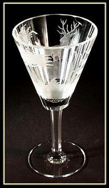 6 OLD ENGRAVED WINES MOSER DEER LOBMEYR