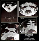 6 OLD ENGRAVED DOE CHAMPAGNES MOSER LOBMEYR