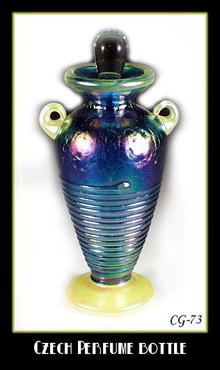 CZECH LOETZ STYLE ART GLASS PERFUME BOTTLE /