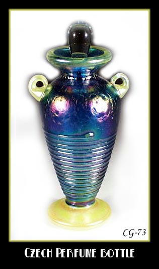 CZECH LOETZ STYLE ART GLASS PERFUME BOTTLE /