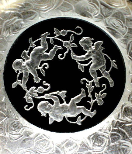 CZECH VINTAGE CHERUBS & ROSES INGRID BOWL /