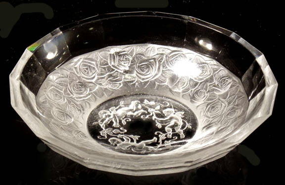 CZECH VINTAGE CHERUBS & ROSES INGRID BOWL /