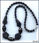 CZECH ART DECO BLACK MAPLE LEAF NECKLACE 1930 #81