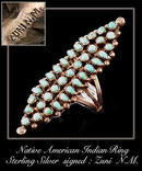 VINTAGE AMERICAN INDIAN ZUNI SILVER RING #71