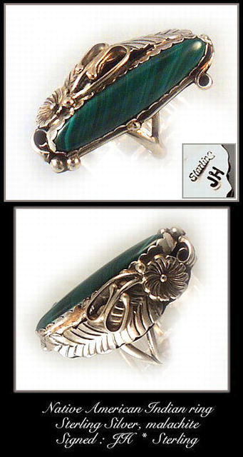 VINTAGE SIGNED AMERICAN INDIAN SILVER RING #72