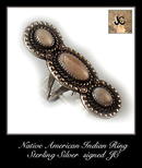 VINTAGE SIGNED AMERICAN INDIAN SILVER RING #78