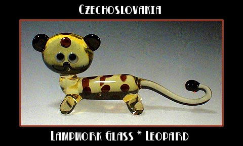 CZECH DRAWN GLASS LEOPARD