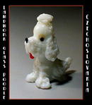 CZECH DRAWN GLASS WHITE POODLE