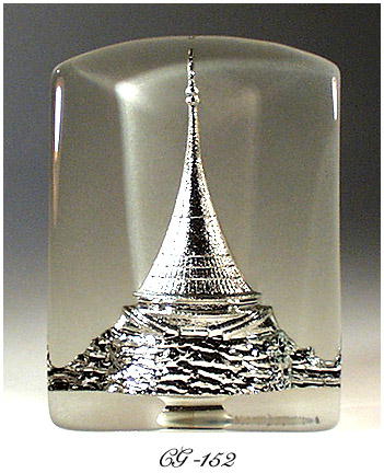 JESTED TOWER CRYSTAL PLAQUE CZECHOSLOVAKIA #152