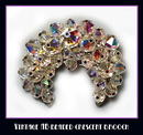 GLITTERING AB VINTAGE CRESCENT BROOCH CJ-37