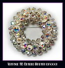 GLITTERING AB VINTAGE WREATH BROOCH CJ-38
