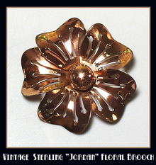 VINTAGE SGND JORDAN STERLING FLORAL BROOCH CJ-50