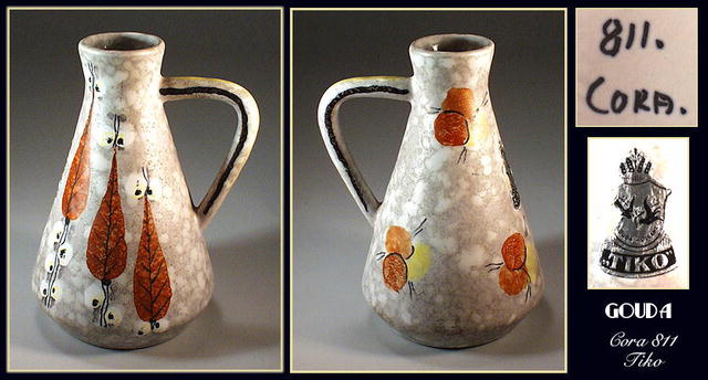GOUDA POTTERY VASE - 50's EAMES ERA / PT022