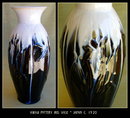 Large Japanese Awaji Pottery Iris Vase PT70