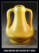 YELLOW 2 HANDLED ART POTTERY VASE HULL? / PT084