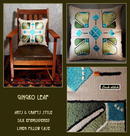 ARTS & CRAFTS MISSION EMBROIDERED GINGKO PILLOW
