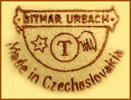 CZECH POTTERY ACCORDION PLAYER URBACH 1930's /