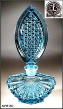 6 CZECH VINTAGE GLASS PERFUME BOTTLES /
