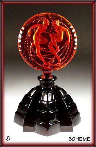 CZECH DECO PERFUME BOTTLE RED SIRENS / NPB005