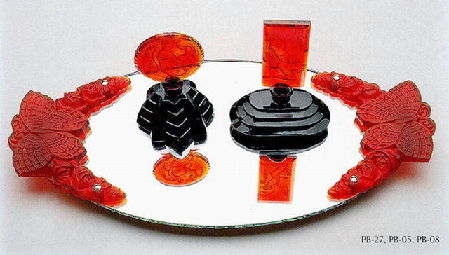 CZECH DECO PERFUME BOTTLE RED SIRENS / NPB005