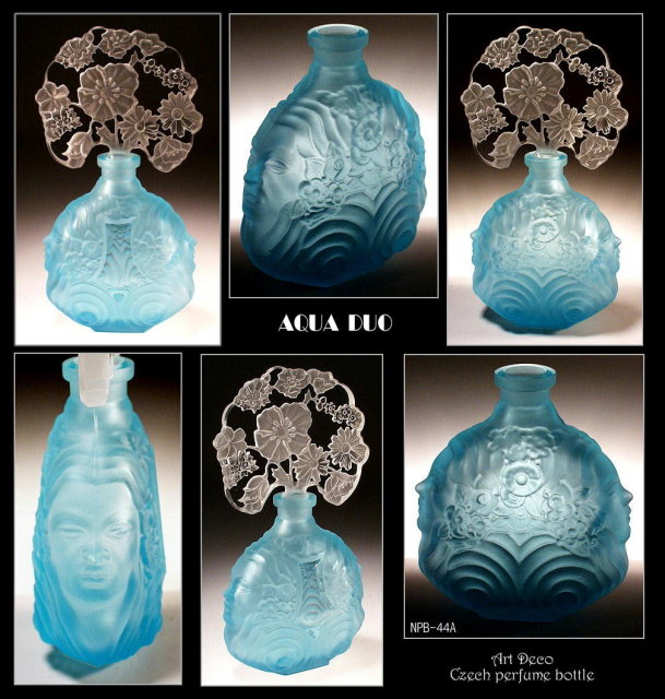 CZECH FIGURAL AQUA DUO PERFUME BOTTLE