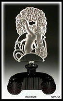 CZECH PERFUME BOTTLE BLACK NUDE & FLOWERS