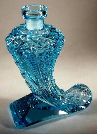 CZECH AQUAMARINE ROCOCO COUPLE PERFUME BOTTLE