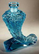 CZECH AQUAMARINE ROCOCO COUPLE PERFUME BOTTLE