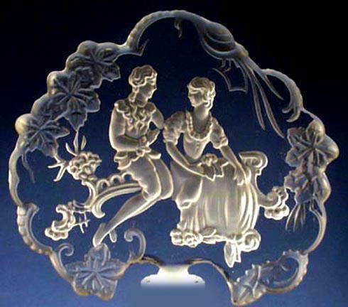 CZECH AQUAMARINE ROCOCO COUPLE PERFUME BOTTLE