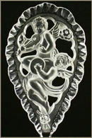 CZECH RARE OPAQUE GLASS PERFUME BOTTLE CHERUB