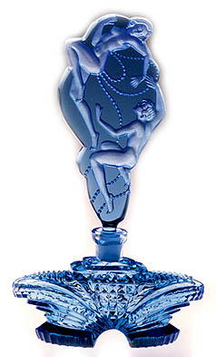 FEMALE LOVERS & PEARLS BLUE GL PERFUME BOTTLE