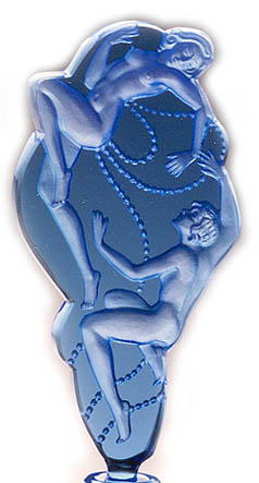 FEMALE LOVERS & PEARLS BLUE GL PERFUME BOTTLE