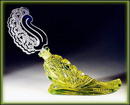 CZECH VASELINE GLASS HORN PERFUME BOTTLE