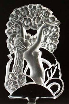 CZECH PERFUME BOTTLE DISROBED FEMALE & FLOWERS