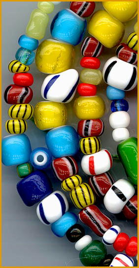 30 LBS VINTAGE TRADE 3 LAYER STRIPE BEADS #3