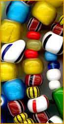 30 LBS VINTAGE TRADE 3 LAYER STRIPE BEADS #3 /